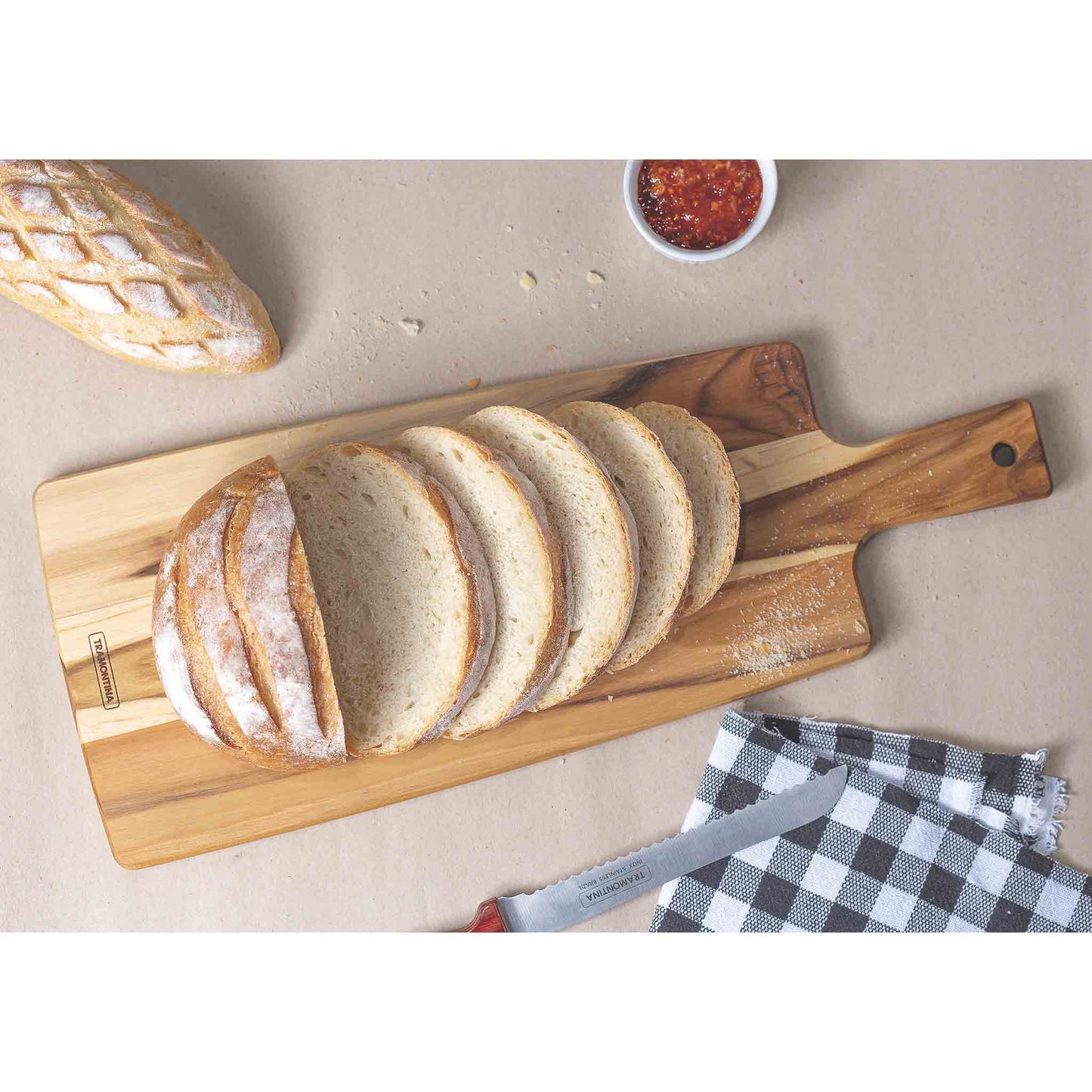 LANDHAUS Geschenkset Schneidebrett inkl. Brotmesser