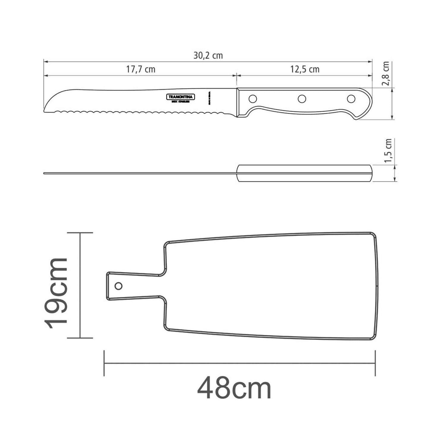 LANDHAUS Geschenkset Schneidebrett inkl. Brotmesser