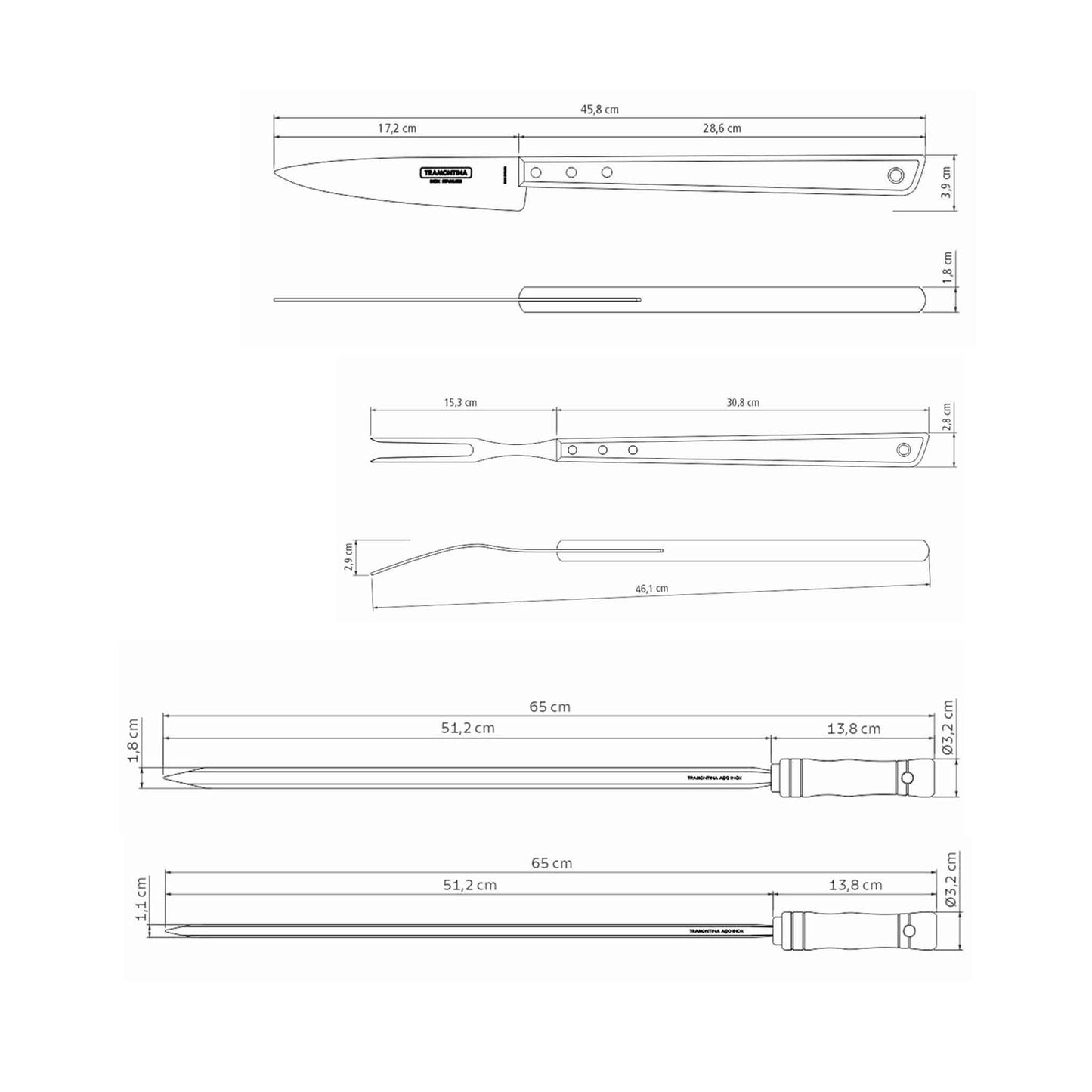 CHURRASCO Spieß und Tranchier-Set