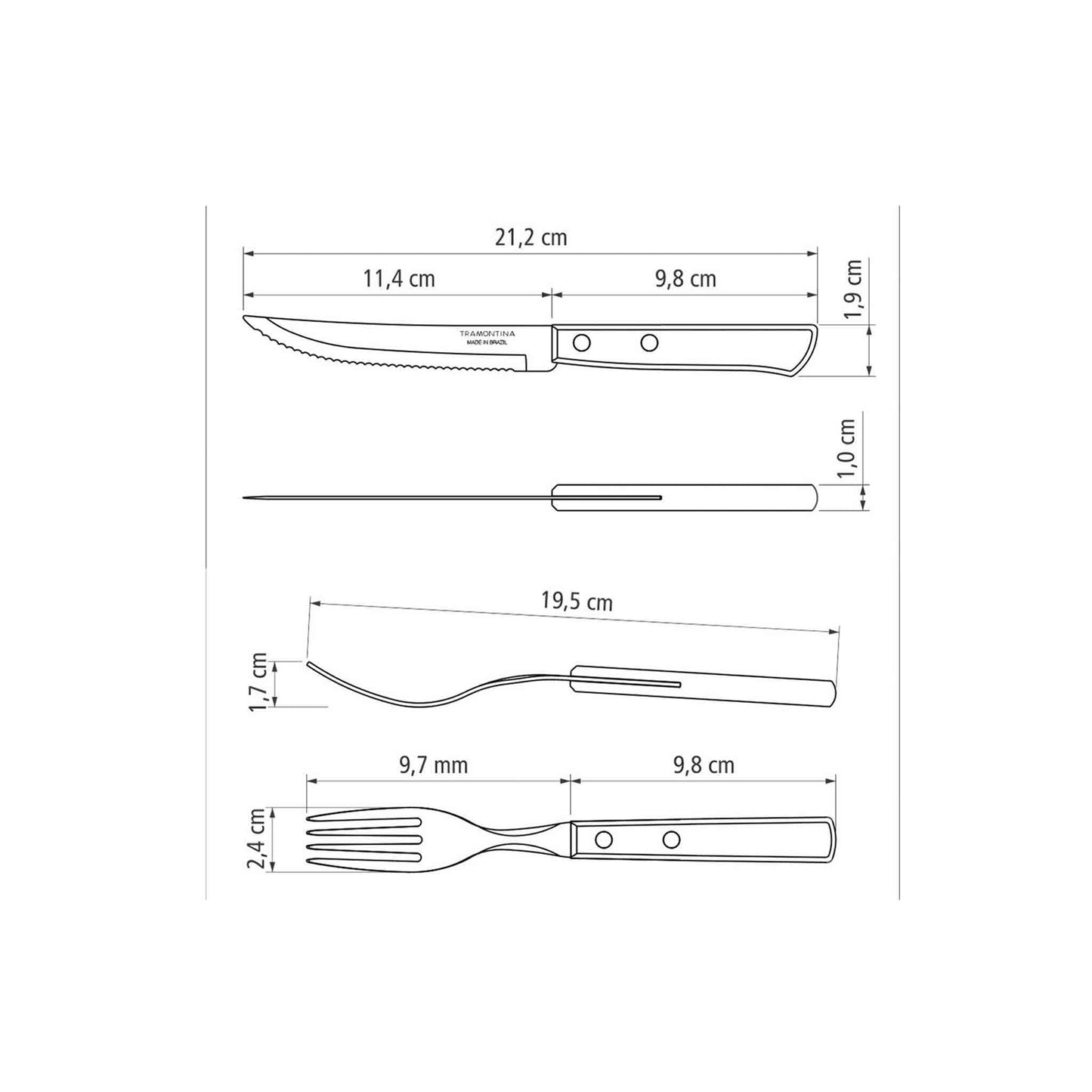 Steak-/pizzabestekset 12-delig