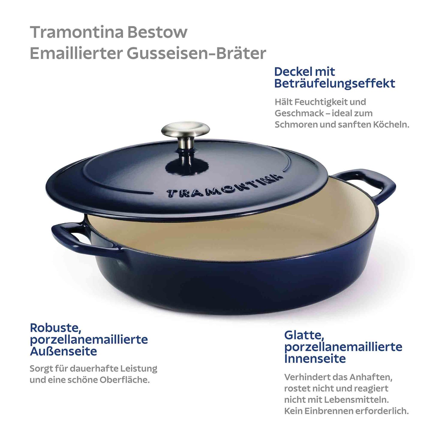 BESTOW Schmortopf, 30 cm, Gusseisen