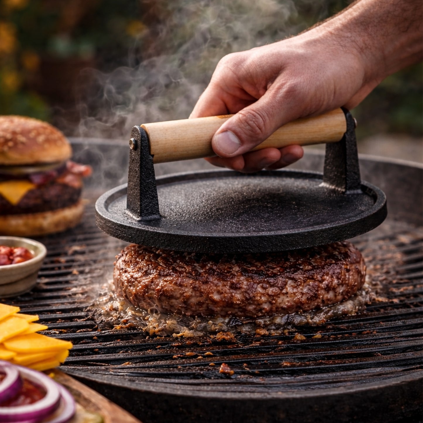 BLACK Gusseisen Grillpresse