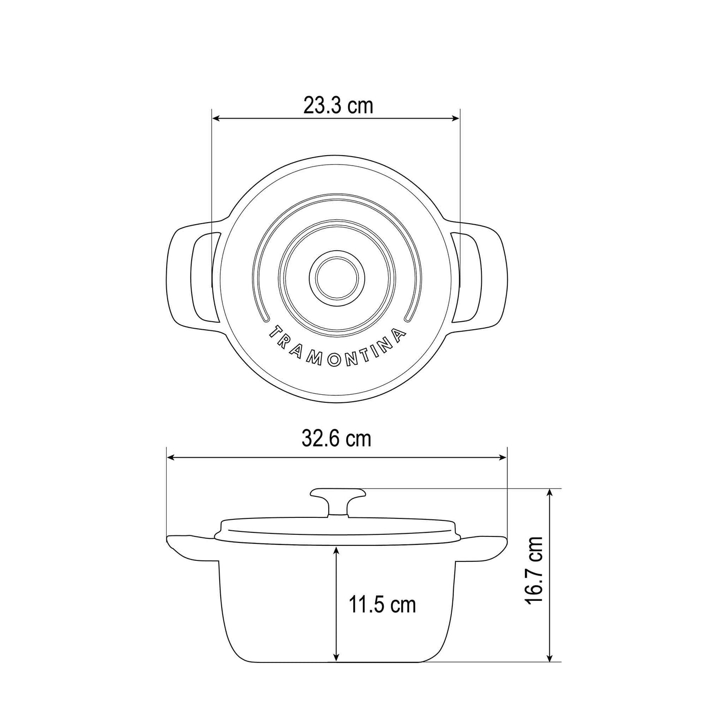 Runder Bräter aus Gusseisen, Ø 22 cm