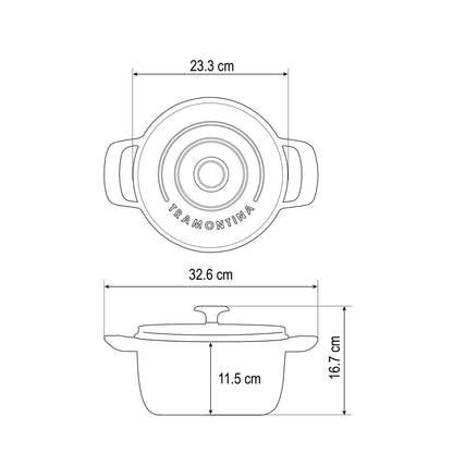 Runder Bräter aus Gusseisen, Ø 22 cm