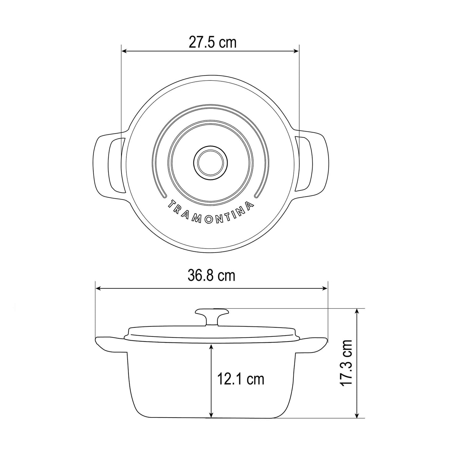 Runder Bräter aus Gusseisen, Ø  26 cm