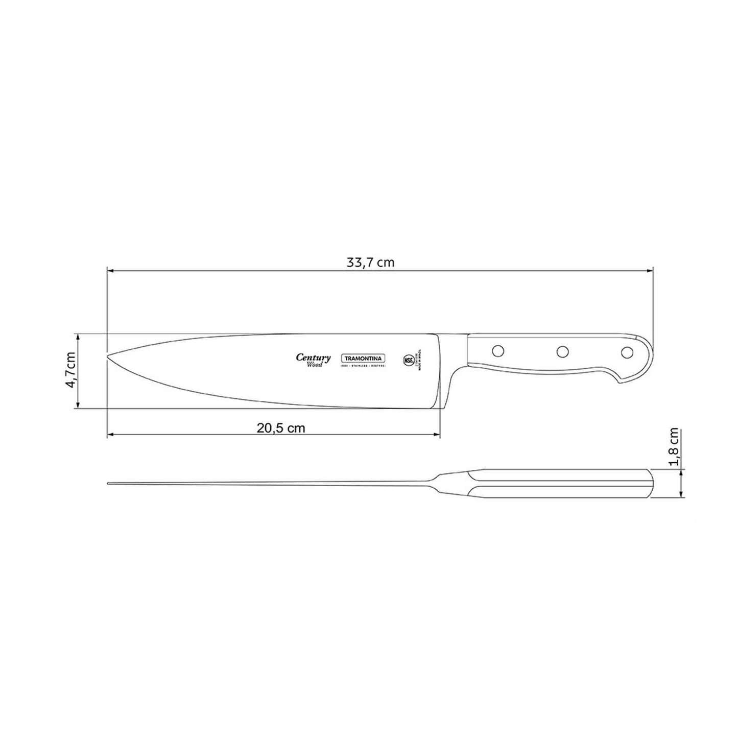 CENTURY WOOD Kochmesser