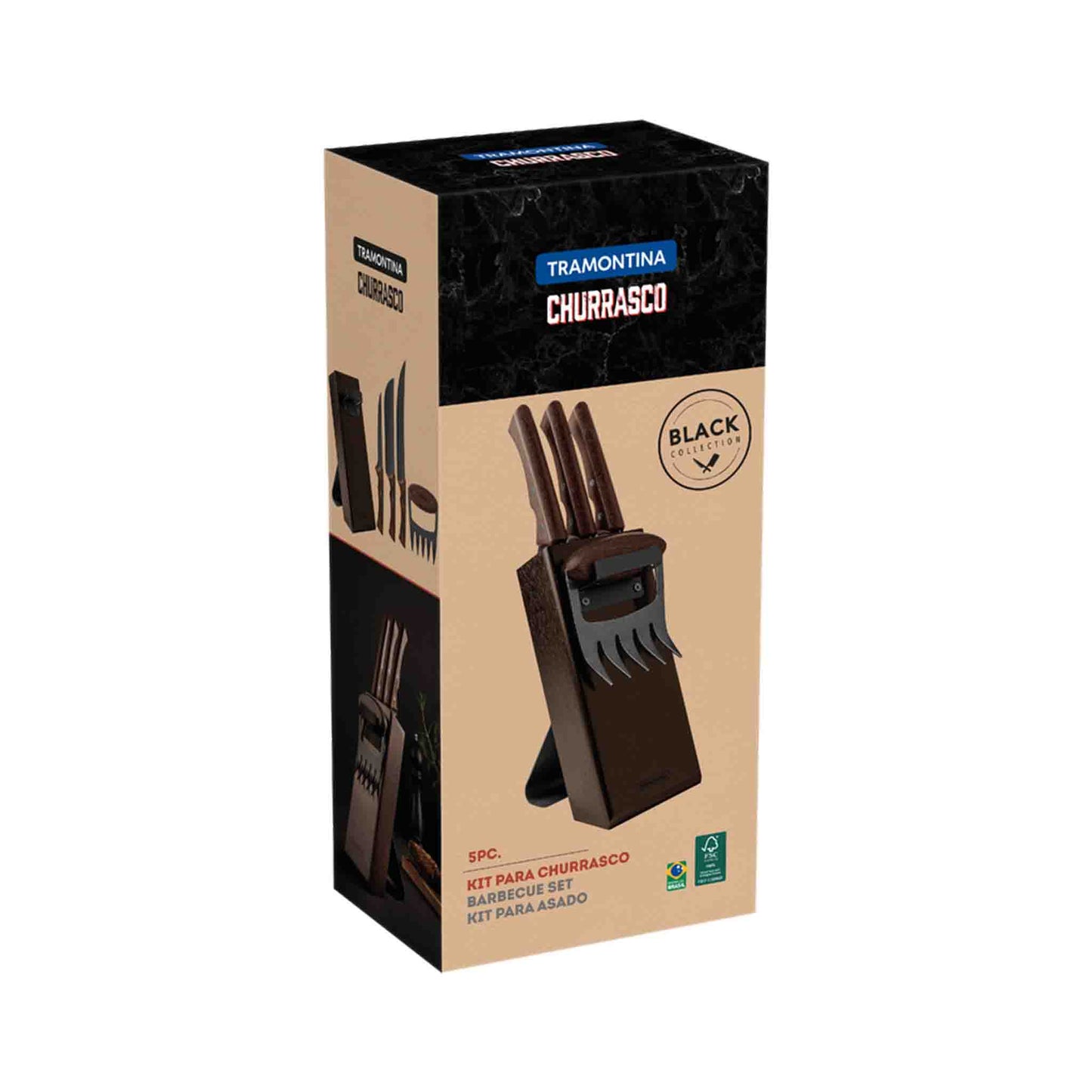 CHURRASCO BLACK Messenblok, 5-delig