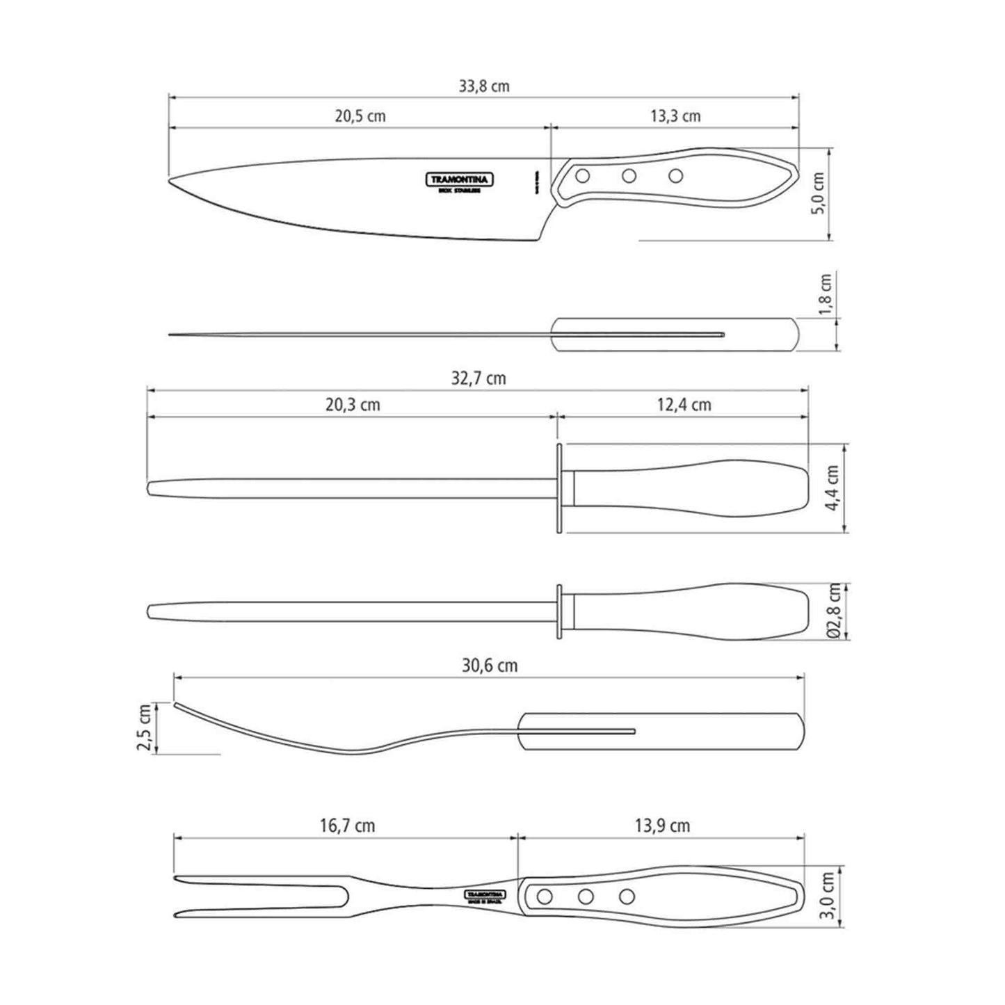 CHURRASCO Grillset, 4-teilig
