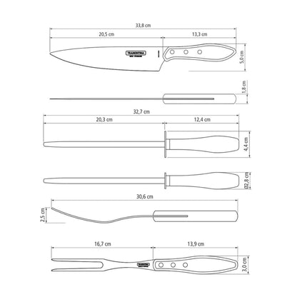 CHURRASCO Grillset, 4-teilig