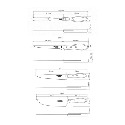 CHURRASCO Magnetischer Messerblock mit Grill- und Tranchierset