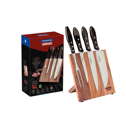 CHURRASCO Magnetischer Messerblock mit Grill- und Tranchierset