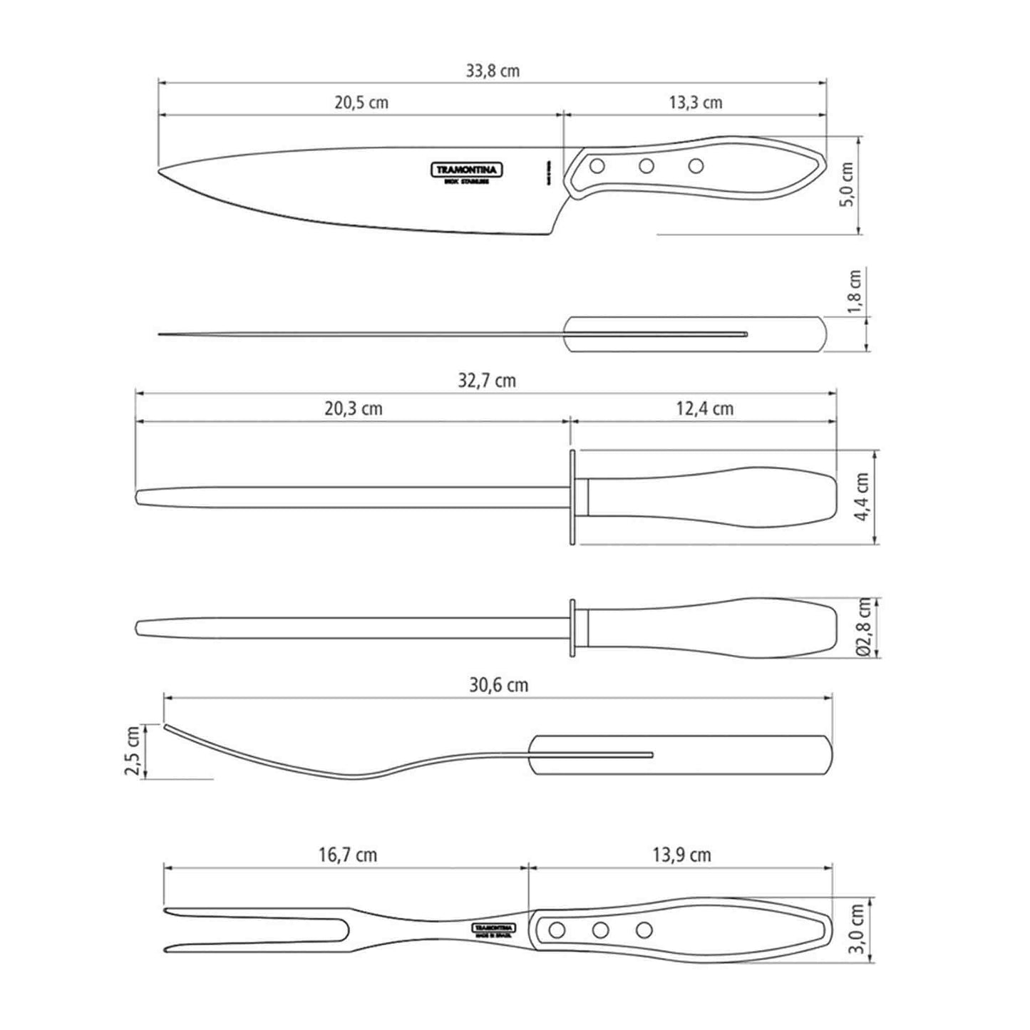 CHURRASCO Grillset, 4-teilig