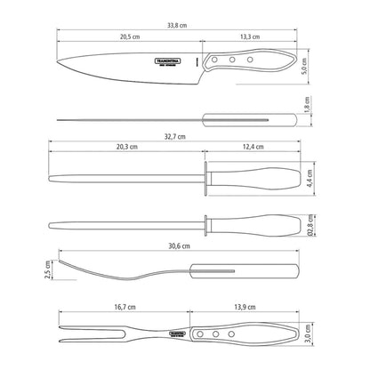 CHURRASCO Grillset, 4-teilig