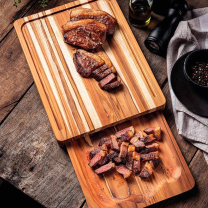 CHURRASCO PREMIUM Schneidebrett mit Ausziehschale