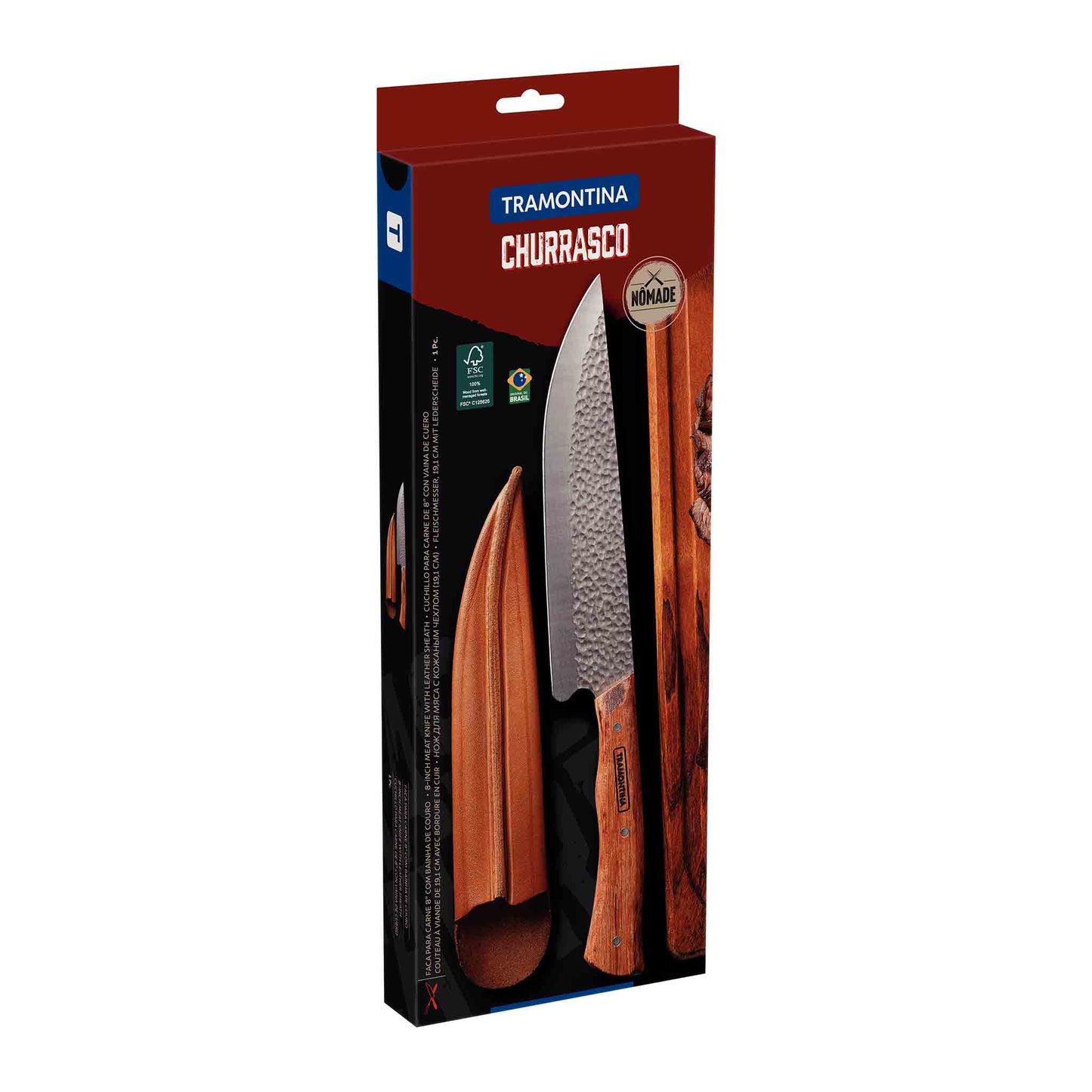NÔMADE Fleischmesser mit Leder-Etui