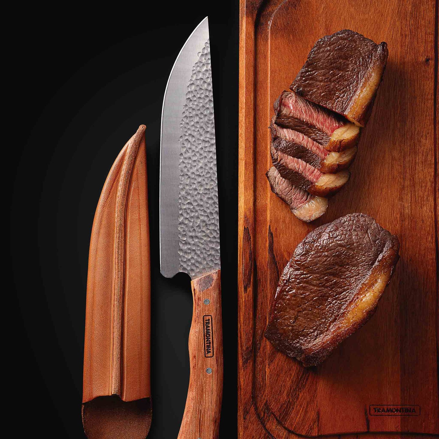 NÔMADE Fleischmesser mit Leder-Etui