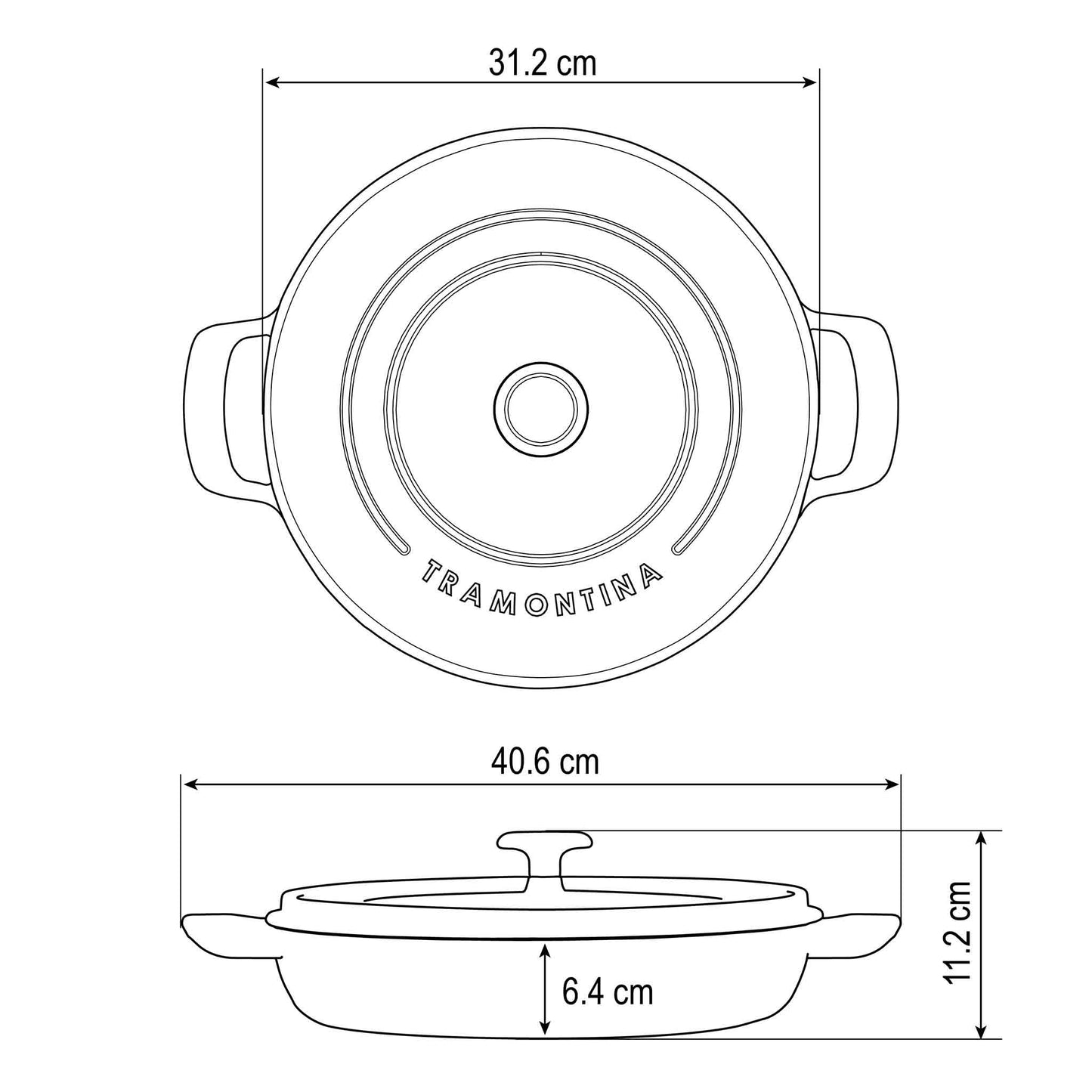 Schmortopf aus Gusseisen, Ø 30 cm