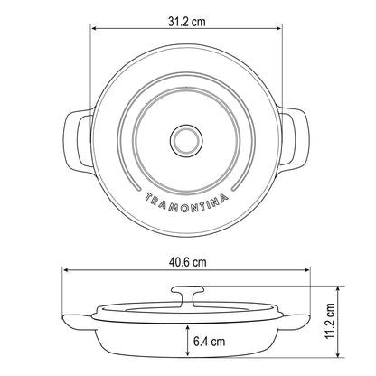 Schmortopf aus Gusseisen, Ø 30 cm